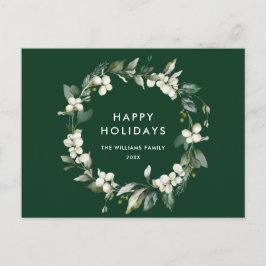 Elegante kerst Holly krans vakantie groet Briefkaart