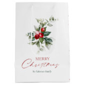 Elegante kerst Holly Medium Cadeauzakje (Achterkant)
