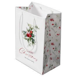 Elegante kerst Holly Medium Cadeauzakje