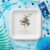 Elegante kerst Holly Papieren Bordje (Feest)