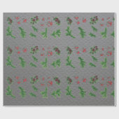 Elegante kerst Holly Pine kegels minimalistisch Cadeaupapier (Vlak)