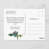 Elegante kerst Holly Pine Lijst foto groet Briefkaart (Achterkant)