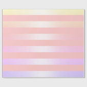 Elegante kerst holografische & roze streep cadeaupapier (Vlak)