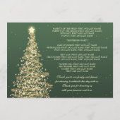 Elegante Kerst Huwelijk Groen Goud Programmakaart (Achterkant)