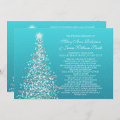 Elegante Kerst Huwelijk Turquoise Kaart (Voorkant / Achterkant)