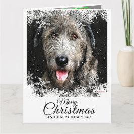 Elegante kerst Ierse wolfshond Kaart