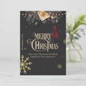 Elegante Kerst Kaart met Goud en Rood Decor (Staand voorkant)