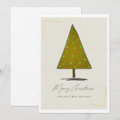 Elegante kerst Kaart met gouden en blauwe geometri (Voorkant / Achterkant)