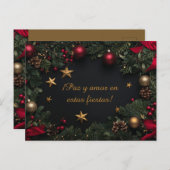 Elegante Kerst Kaart met Krans (Voorkant / Achterkant)