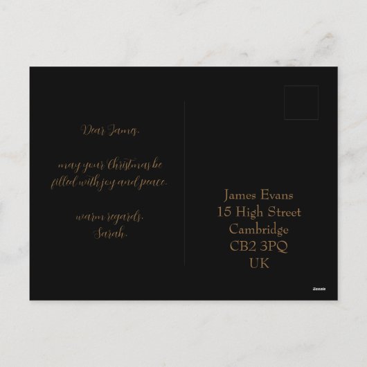 Elegante Kerst Kaart met Krans (Achterkant)