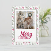 Elegante kerst Kaart met Spruce Bruce Branches (Staand voorkant)