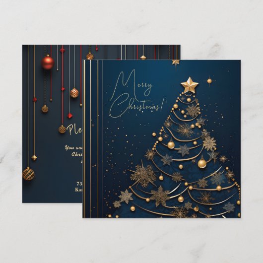 Elegante Kerst Kaart Series (Voorkant / Achterkant)