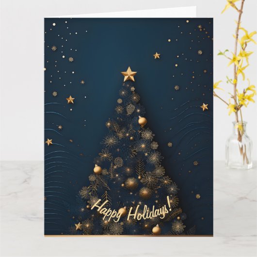 Elegante Kerst Kaart Series (Gele Bloem)