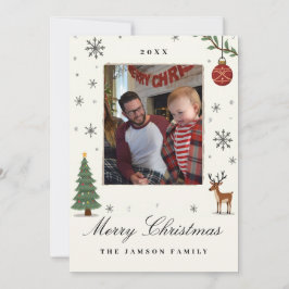 Elegante Kerst Kaart van Ornament Familie Foto
