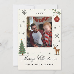 Elegante Kerst Kaart van Ornament Familie Foto