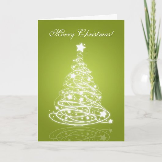Elegante Kerst Kaarten Modern Tree Green (Voorkant)