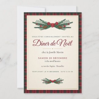 Elegante Kerst Kerst Dinner Feest Uitnodiging