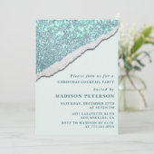 Elegante Kerst Kocktailparty Glam Glitter Kaart (Staand voorkant)