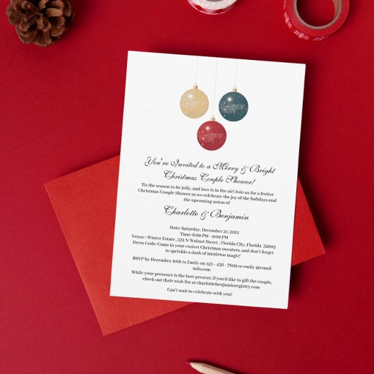 Elegante Kerst Koppels Bruisfeest Kaart