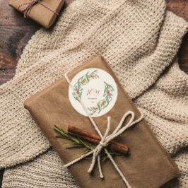 Elegante kerst krans vreugde ronde sticker