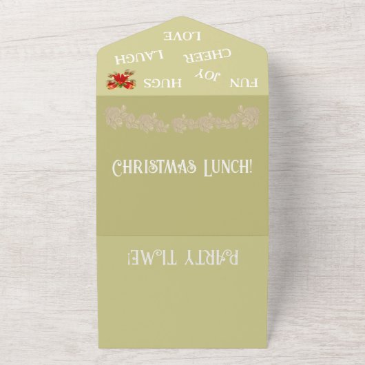 Elegante kerst lunch uitnodiging (Buitenkant)