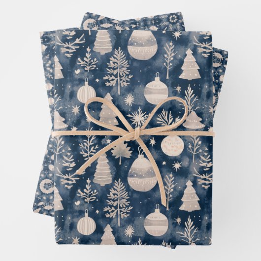 Elegante Kerst Mandala Patroon  Ornament Inpakpapier Vel (In situ)