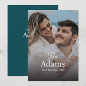 Elegante kerst | Modern trendy leuk paar Feestdagenkaart (Voorkant / Achterkant)