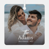 Elegante kerst | Modern trendy leuk paar Metalen Ornament (Achterkant)