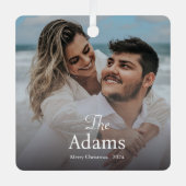 Elegante kerst | Modern trendy leuk paar Metalen Ornament (Voorkant)