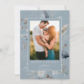 Elegante kerst moderne botanische foto feestdagenkaart (Voorkant)