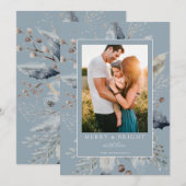 Elegante kerst moderne botanische foto feestdagenkaart (Voorkant / Achterkant)