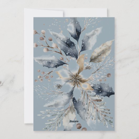 Elegante kerst moderne botanische foto feestdagenkaart (Achterkant)