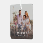 Elegante kerst | Moderne trendy leuke familie Metalen Ornament (Voorkant links)