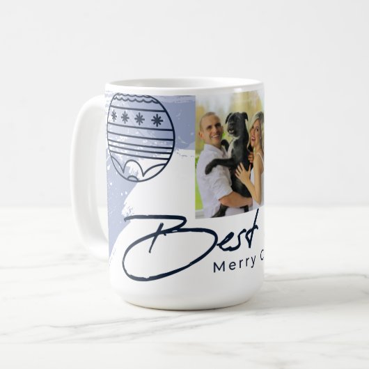 Elegante kerst Mok met gepersonaliseerde foto (Voorkant links)