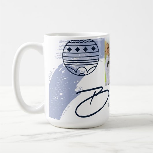 Elegante kerst Mok met gepersonaliseerde foto (Links)