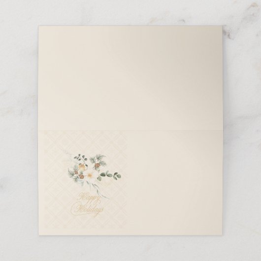 Elegante Kerst Onderhoudend dienblad Plaatskaartje (Buitenkant ongevouwen)