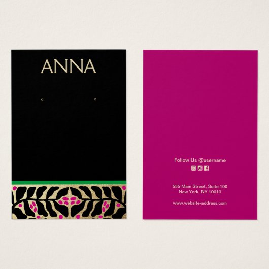 Elegante kerst oorbel display Kaart (Voorkant /achterkant)