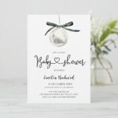 Elegante kerst ornament bruiloft kaart (Staand voorkant)