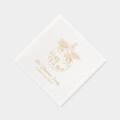 Elegante Kerst Ornament Gouden Folie Servetten (Rechts)