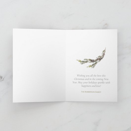 Elegante kerst ornament Kaart (Binnen)