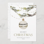 Elegante kerst ornament Kaart (Voorkant / Achterkant)