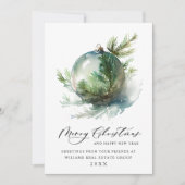 Elegante Kerst Ornamente Zakelijke Groet Feestdagenkaart (Voorkant)