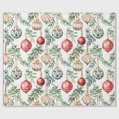 Elegante kerst  Ornamenten Cadeaupapier (Vlak)