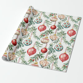 Elegante kerst  Ornamenten Cadeaupapier