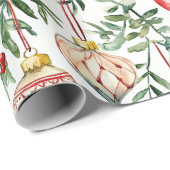 Elegante kerst  Ornamenten Cadeaupapier (Rol Hoek)