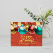 Elegante kerst ornamenten en verlichting Business Folie Feestdagen Briefkaart (Staand Voorkant)