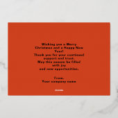 Elegante kerst ornamenten en verlichting Business Folie Feestdagenkaart (Achterkant)