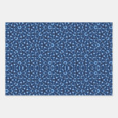Elegante Kerst Ornamenten & Mandala Patroon Blauw Inpakpapier Vel (Voorkant 2)