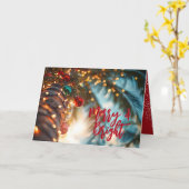 Elegante Kerst Palmboom Vakantie Kaart (Gele Bloem)