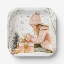 Elegante kerst papieren borden 